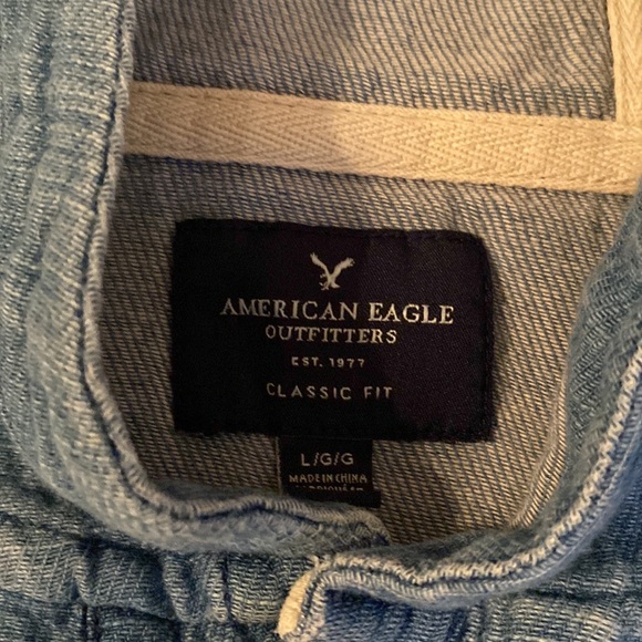 American Eagle Outfitters Denim Sweater hoodie front pocket large - Picture 2 of 7